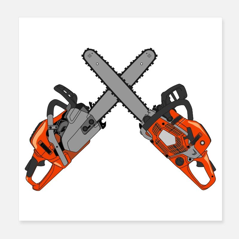 Tronçonneuse Poster 20 x 20 cm