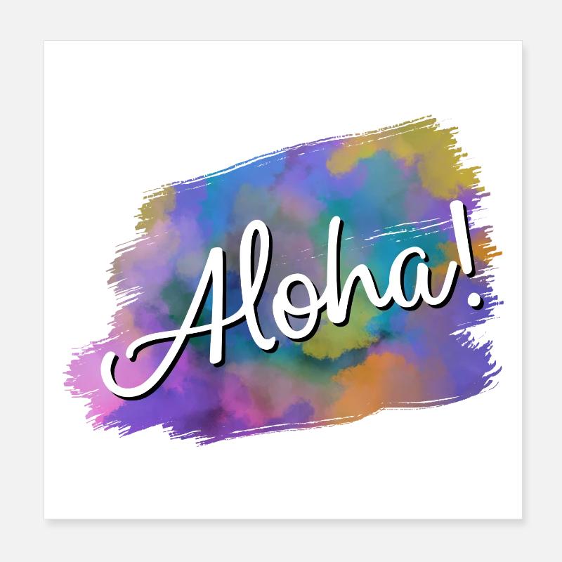 Aloha! - Poster 8" x 8" (20x20 cm) - white