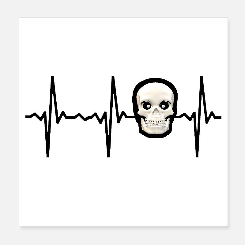 Skull Skeleton Skeleton Body Pulse Pulse Poster 8" x 8" (20x20 cm)
