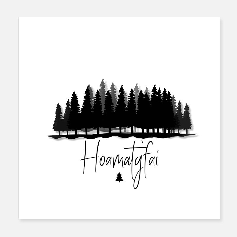 Hoamatgfai / Heimatgefühl Woid - Poster 20x20 cm - Weiß