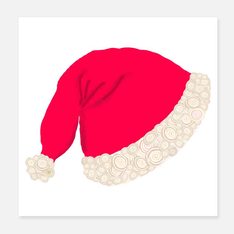 Weihnachtsmütze ohne Text Poster 20x20 cm