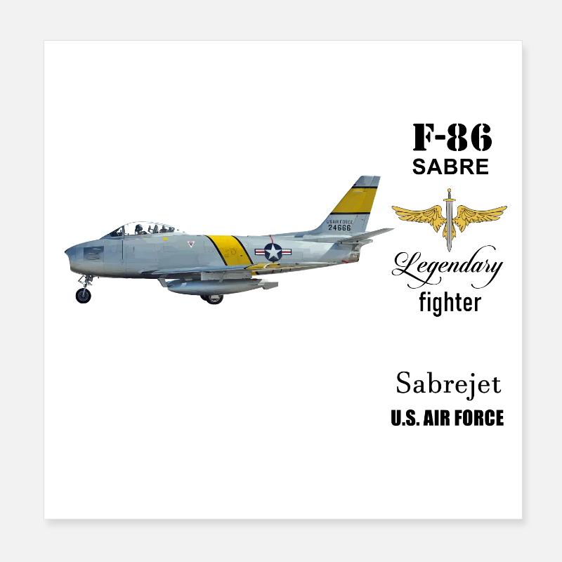 F-86 Sabre Poster 8" x 8" (20x20 cm)
