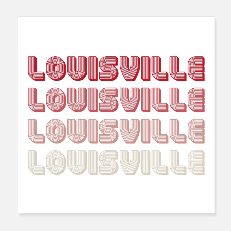 Louisville Vierfach Gradient Wortlogo Poster 20x20 cm