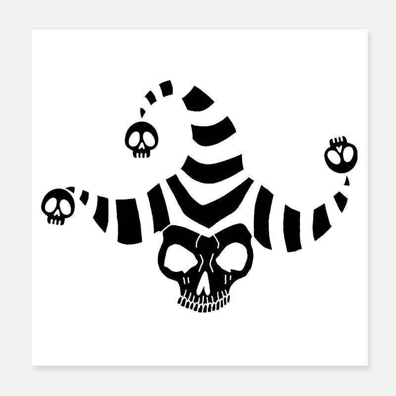 Black Goblin Skull Poster 8" x 8" (20x20 cm)