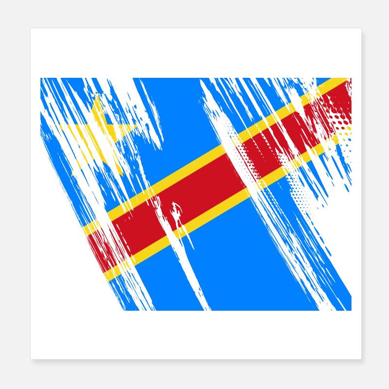 Drapeau du Congo Poster 20 x 20 cm
