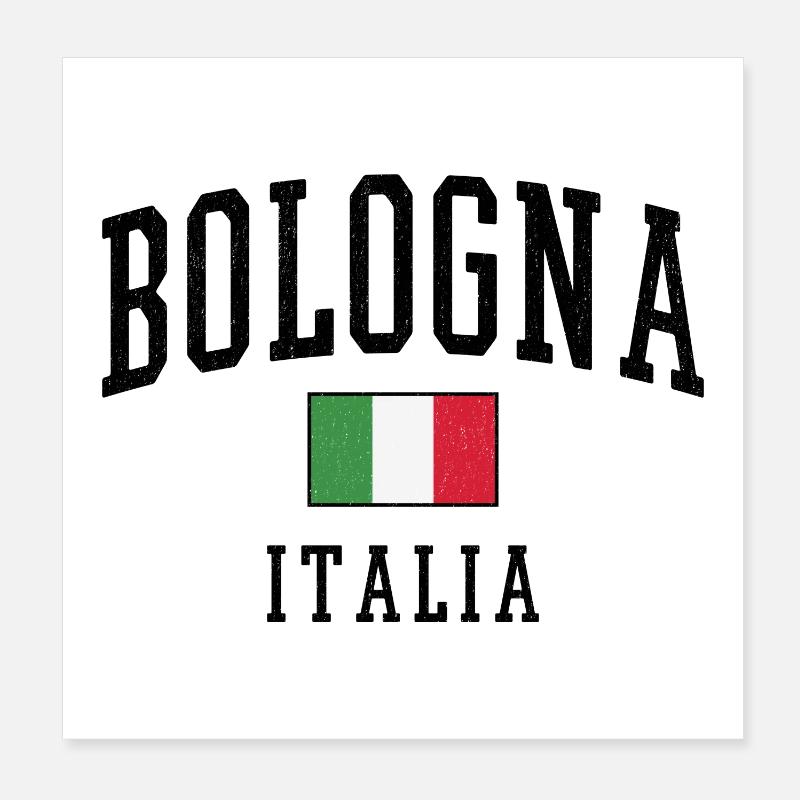 Bologne - Italie Drapeau Poster 20 x 20 cm