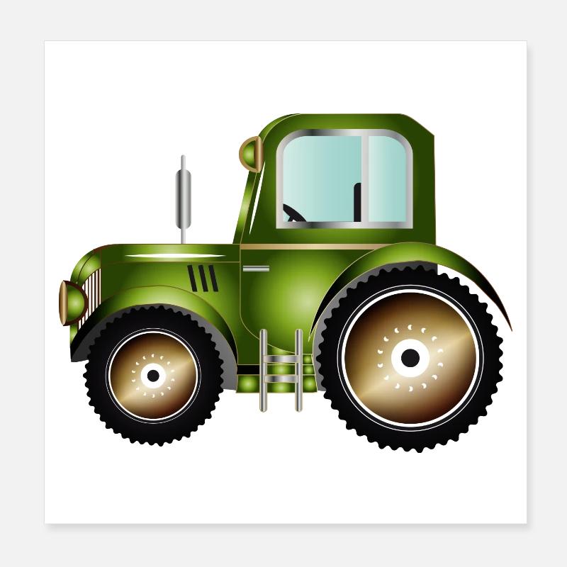 green tractor for tractor and farm fans Poster 8" x 8" (20x20 cm)