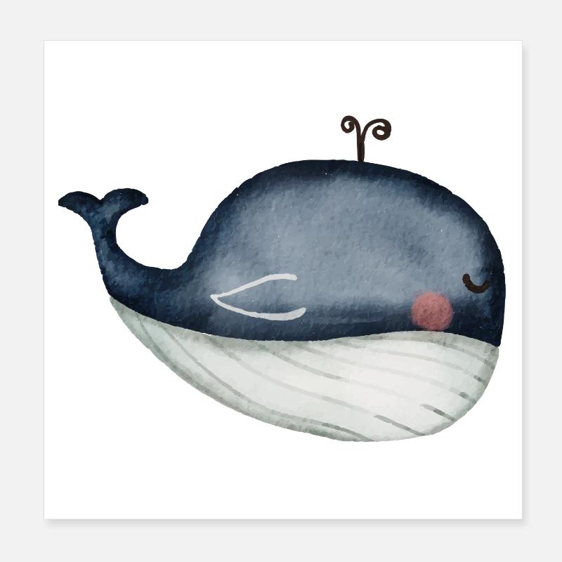 Wal, Ozean Poster 20x20 cm