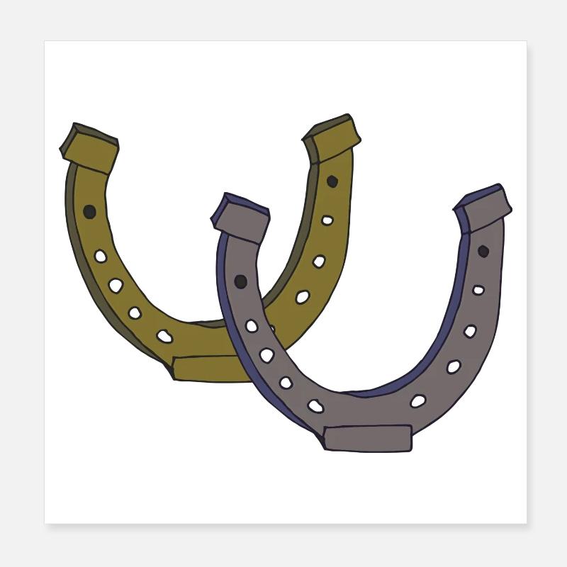 Double fer à cheval Poster 20 x 20 cm