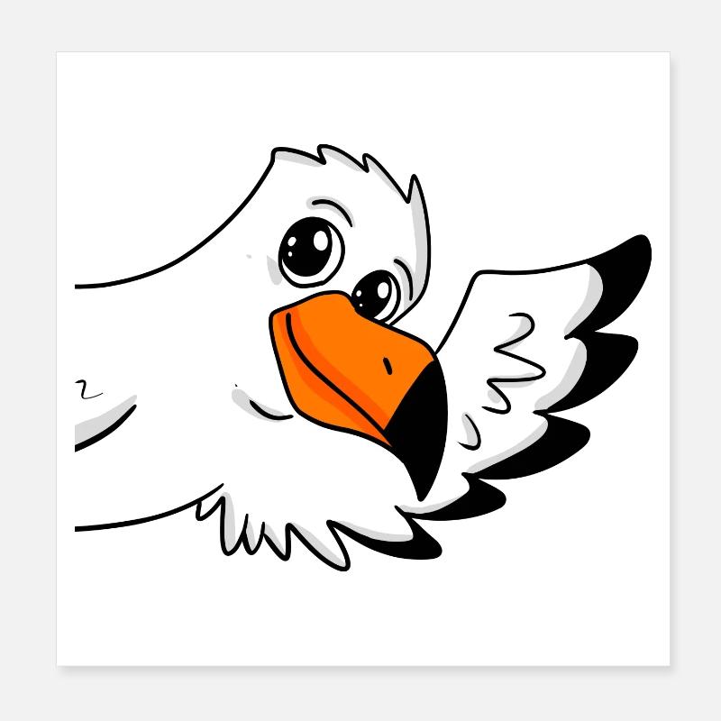 Möwe Gruß Begrüßung Poster 20x20 cm