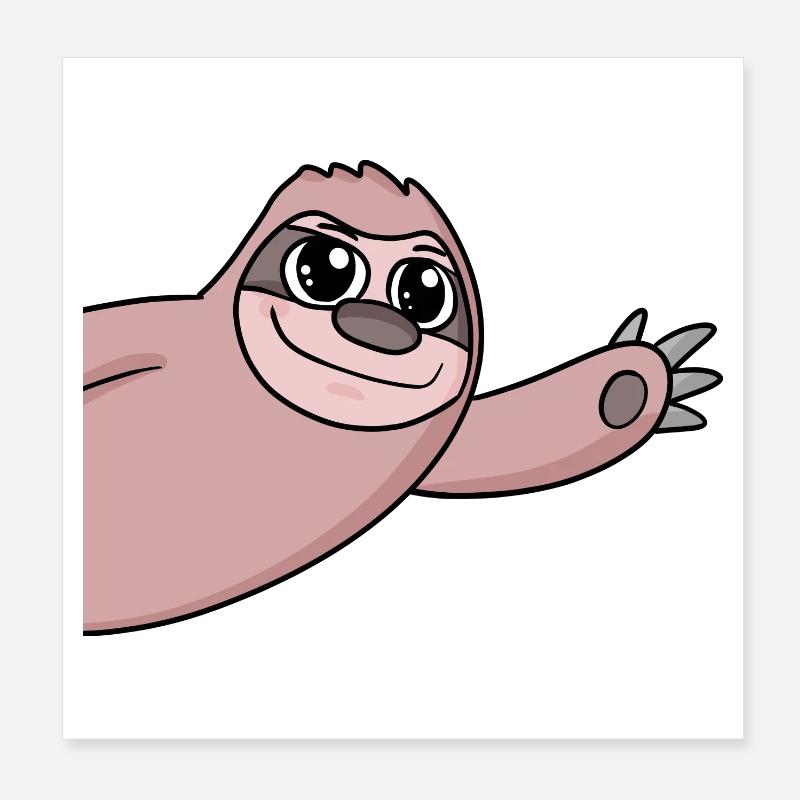 Sloth Greeting Greeting Poster 8" x 8" (20x20 cm)