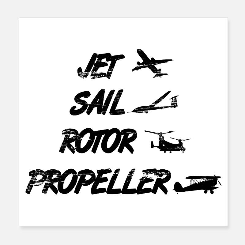 Flugzeug Enthusiast Poster 20x20 cm