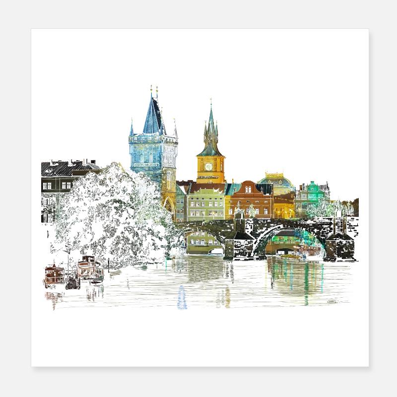 Prague Poster 20 x 20 cm