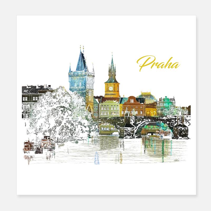 Prag Poster 20x20 cm