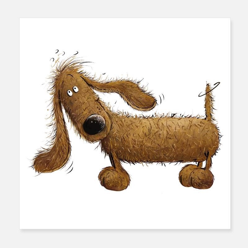 Drôle de teckel I teckel I Teckel I Hund Poster 20 x 20 cm