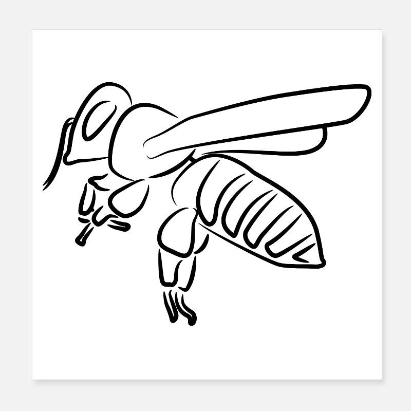 Honeybee Poster 8" x 8" (20x20 cm)