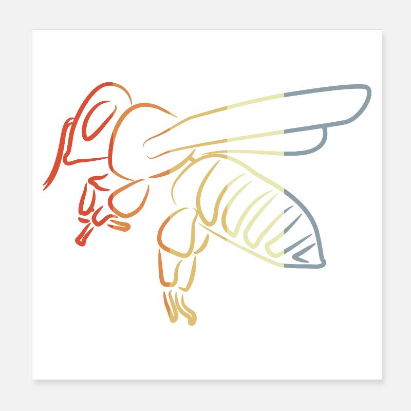 Abeille vintage Poster 20 x 20 cm