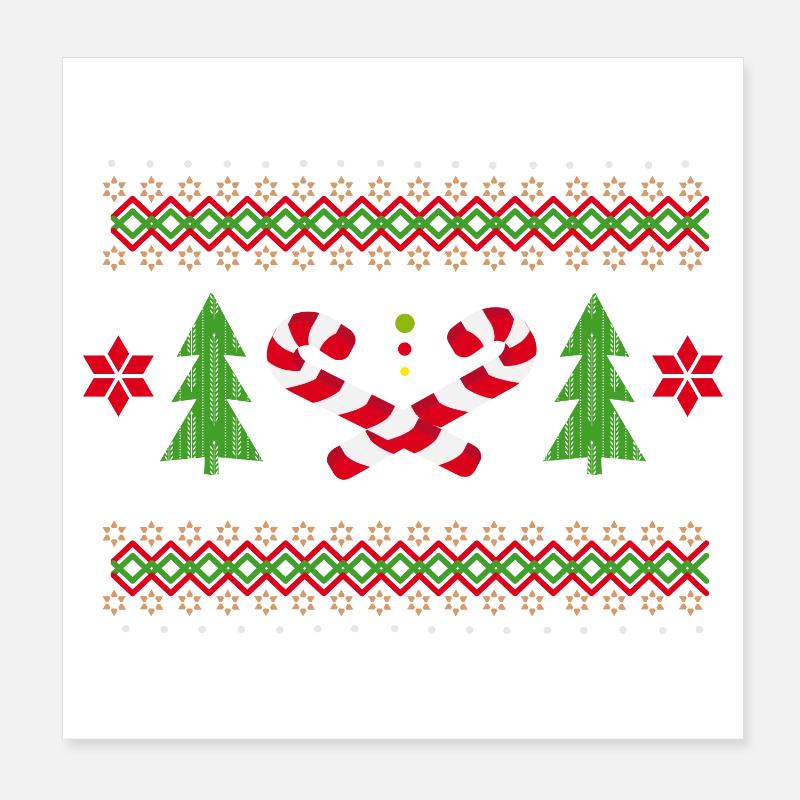 Modèles de canne à sucre pour Noël Poster 20 x 20 cm