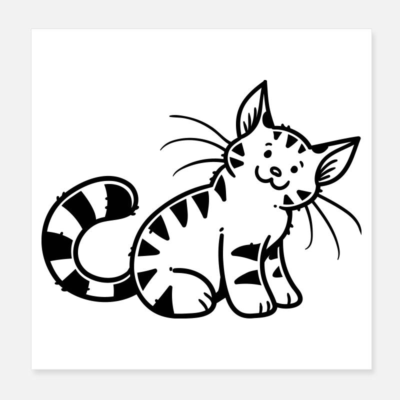 Cartoon Kitten Poster 20x20 cm