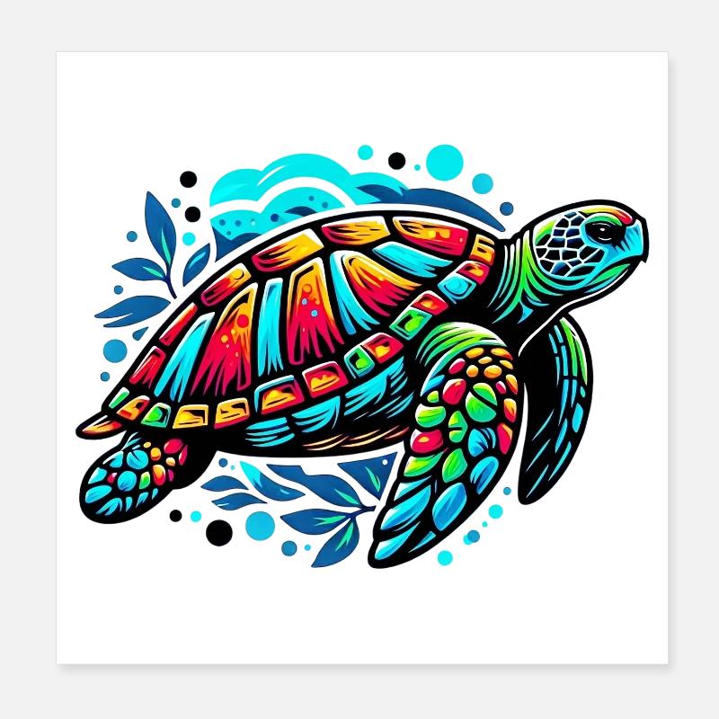 Tortue marine Poster 20 x 20 cm