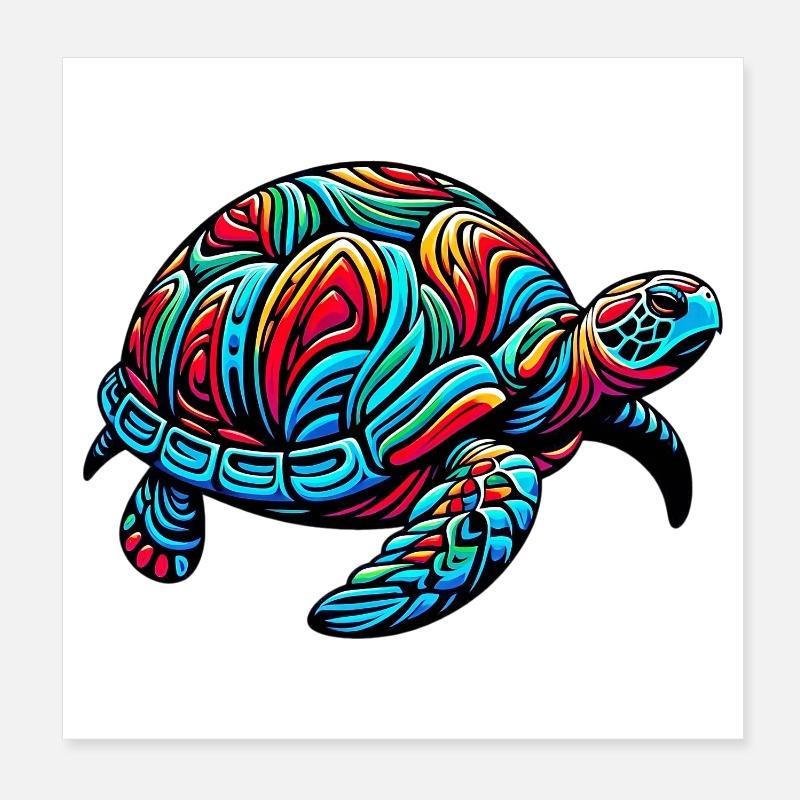Sea turtle Poster 8" x 8" (20x20 cm)