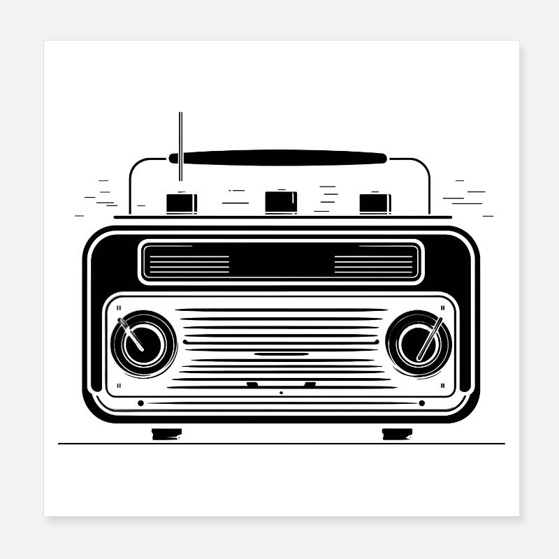 Radio à l’ancienne Poster 20 x 20 cm