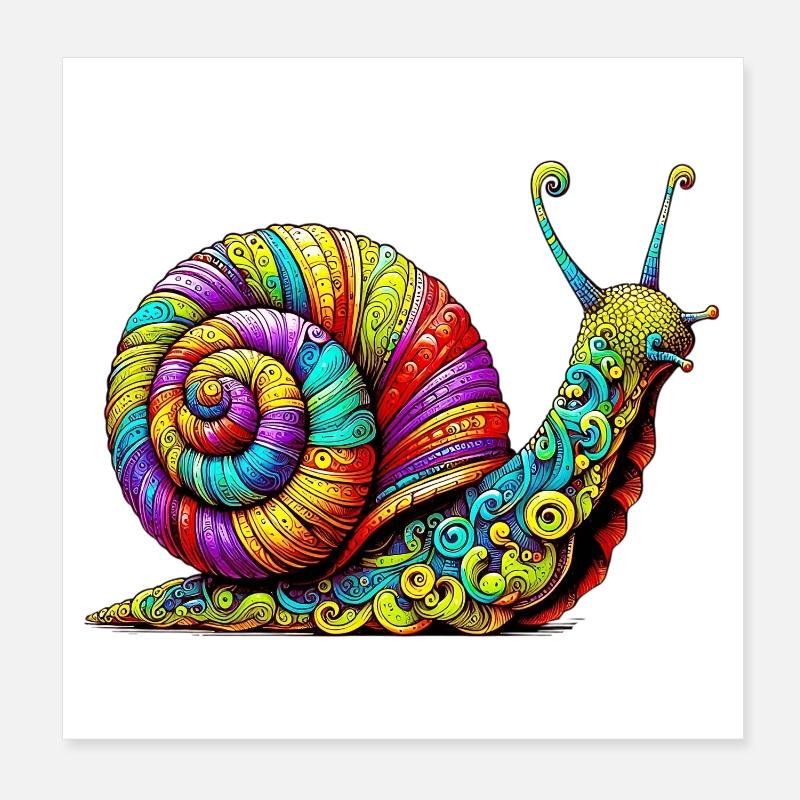 Schnecke Poster 20x20 cm