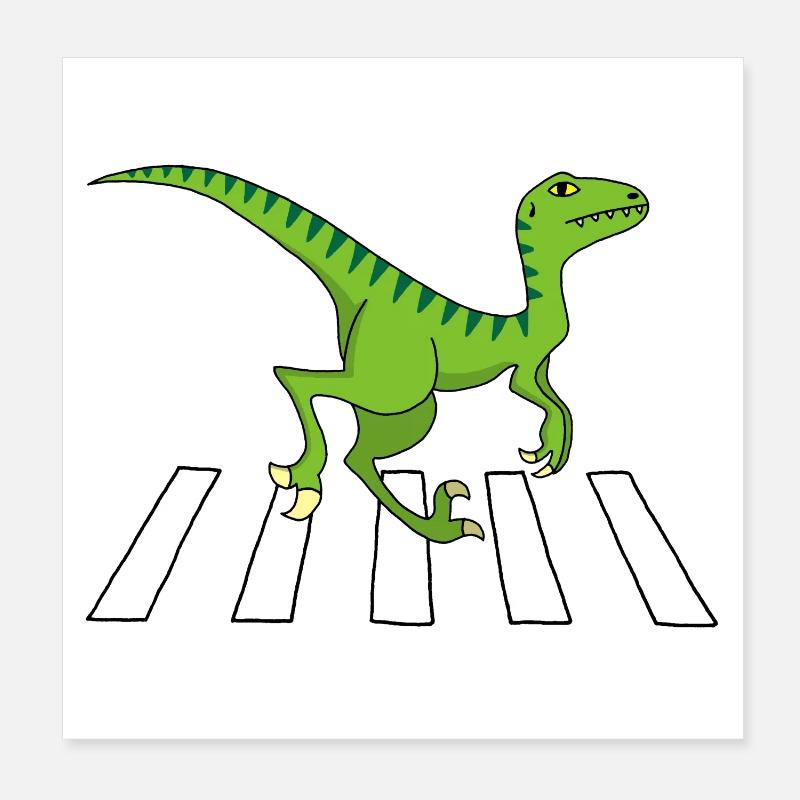 Fußgänger-Dinosaurier Poster 20x20 cm