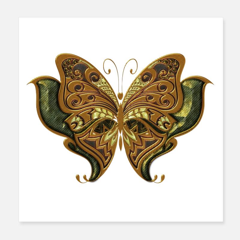 Atemberaubender eleganter Schmetterling. Poster 20x20 cm