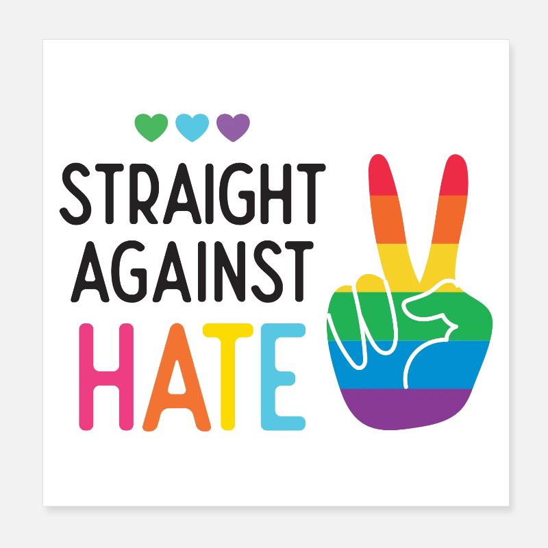 Mois de la fierté LGBT - Straight Against Hate Poster 20 x 20 cm