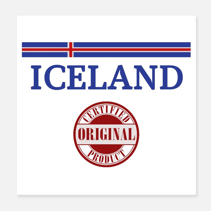 Flagge von Island, Isländischer Stolz Poster 20x20 cm