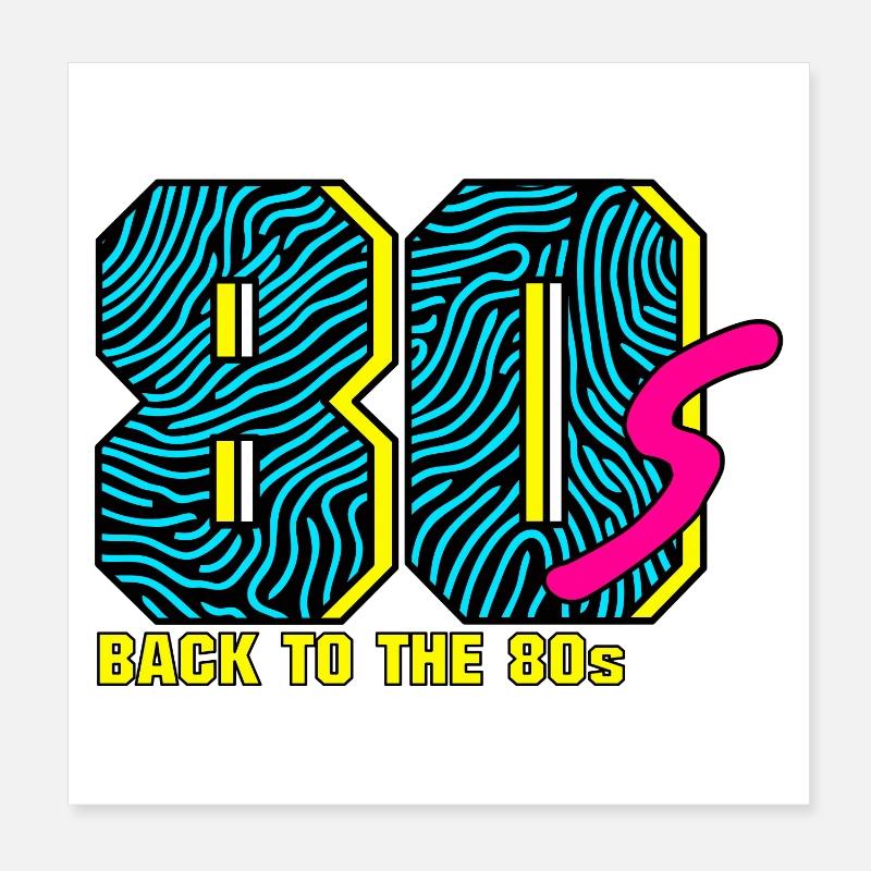 Back to the 80s - Poster 20x20 cm - Weiß