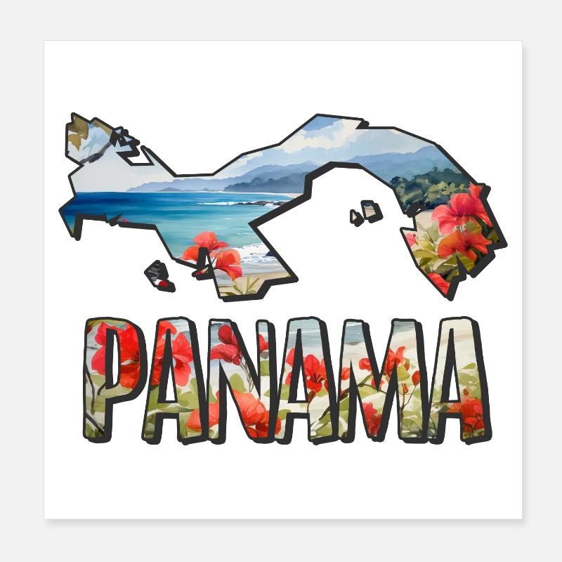 Carte aquarelle Panama Poster 20 x 20 cm