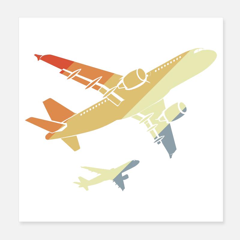 Avions Rétro Poster 20 x 20 cm