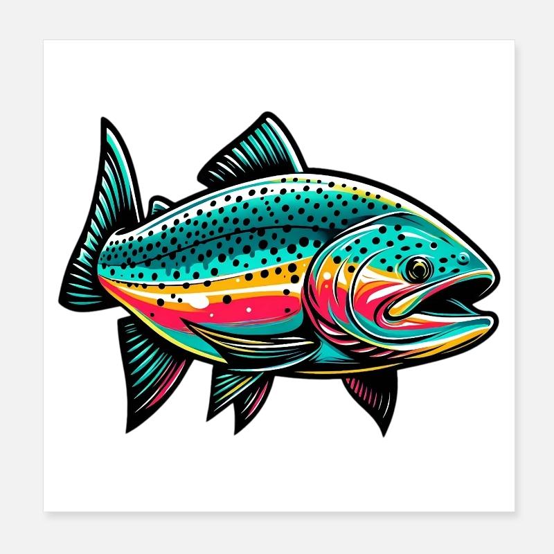 Saumon Poster 20 x 20 cm