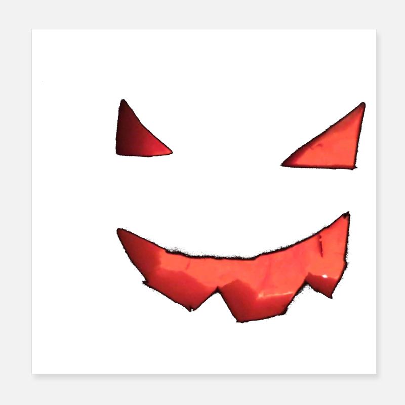 Visage de citrouille Poster 20 x 20 cm