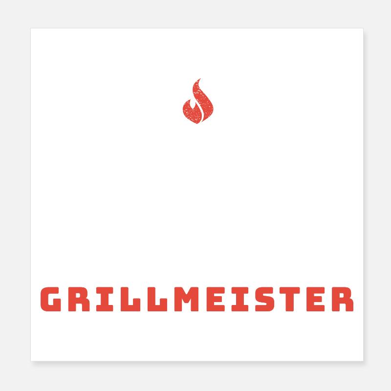 Grillmeister - Der Ultimative BBQ-Experte Poster 20x20 cm