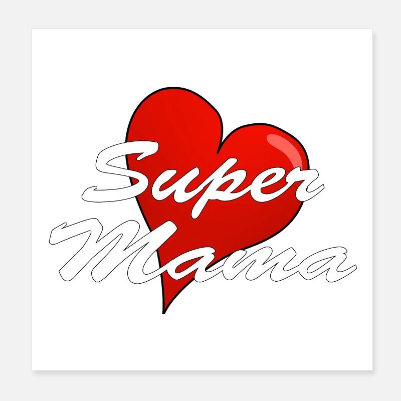 SUPER MAMA Poster 20x20 cm