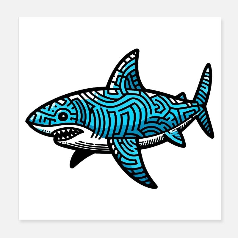 Requin Poster 20 x 20 cm