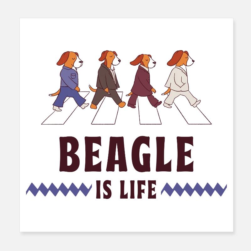 Beagle ist Leben Design Poster 20x20 cm