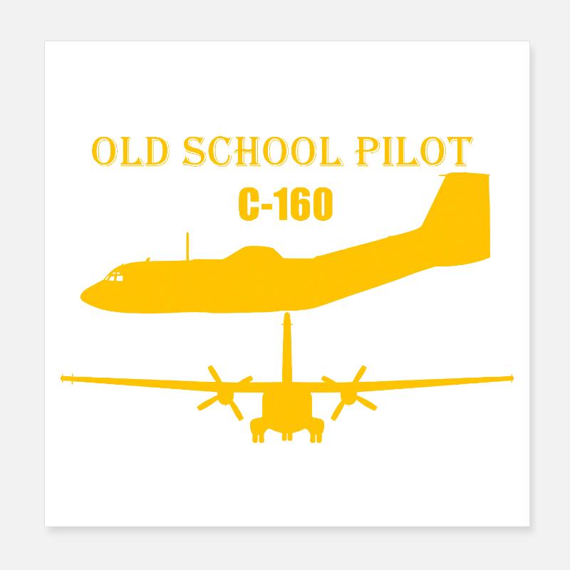 Old school pilot C-160 Poster 20x20 cm