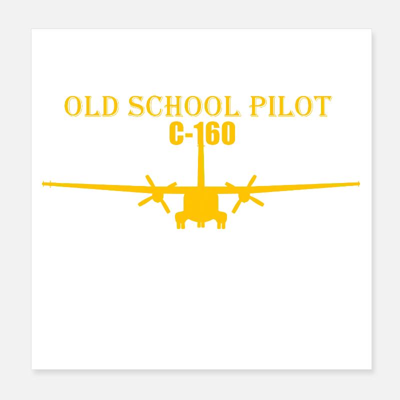 Old school pilot C-160 Poster 20x20 cm