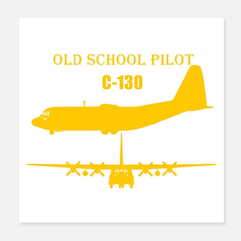 Pilote à l’ancienne C-130 Poster 20 x 20 cm