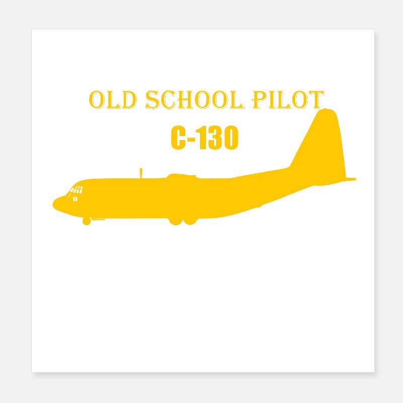 Pilote à l’ancienne C-130 Poster 20 x 20 cm