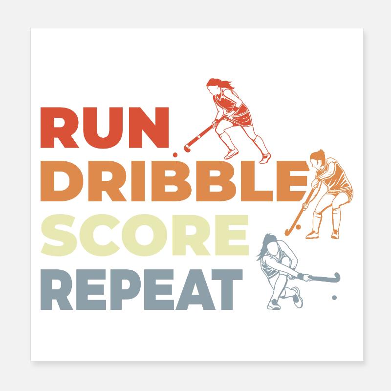 Courir, dribbler, marquer, répéter Poster 20 x 20 cm
