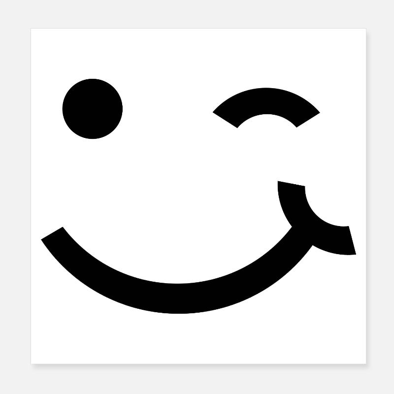Winking face, Wink smile Poster 8" x 8" (20x20 cm)