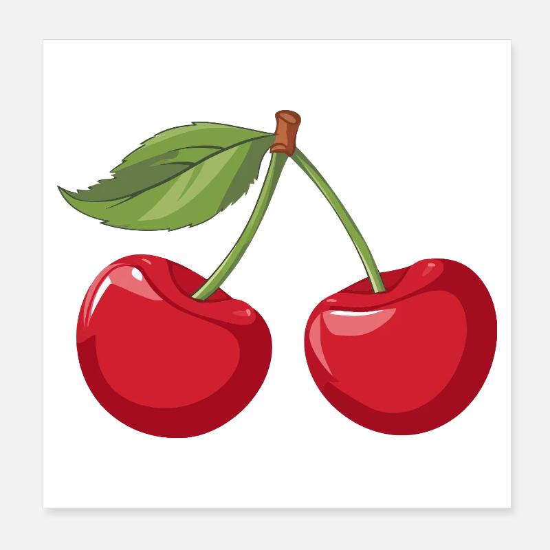Illustration de cerise vibrante Poster 20 x 20 cm