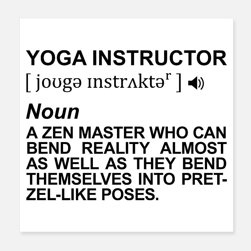 Signification du professeur de yoga Poster 20 x 20 cm
