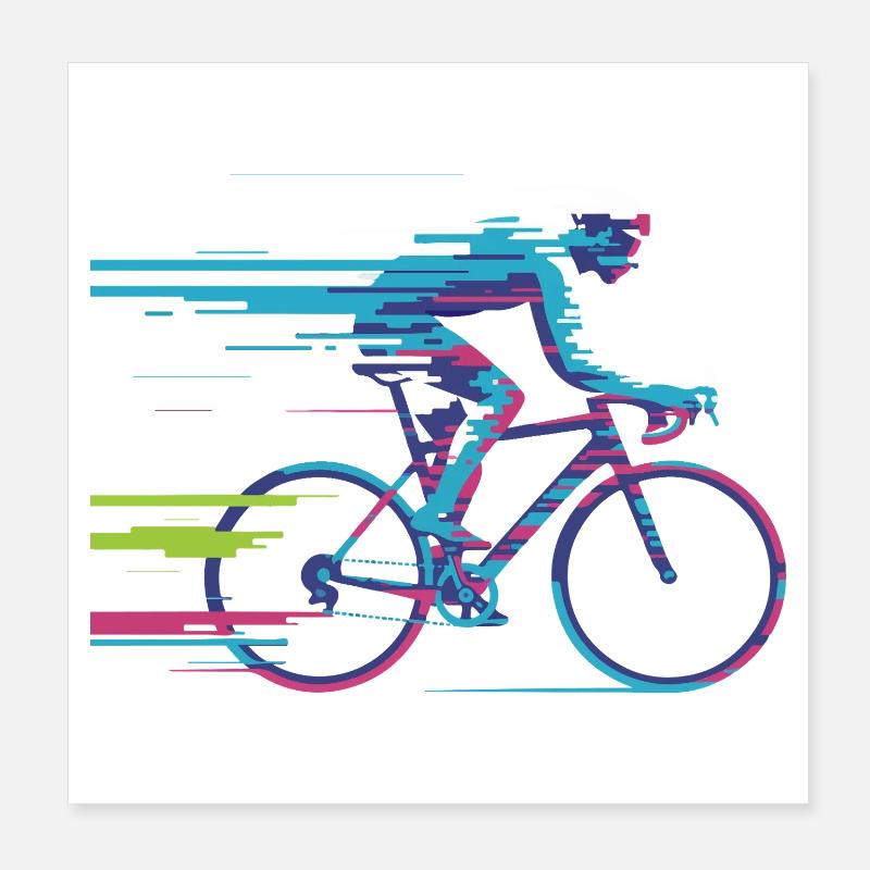 Evolve Your Ride – Glitch Cycling Concept Poster 20x20 cm