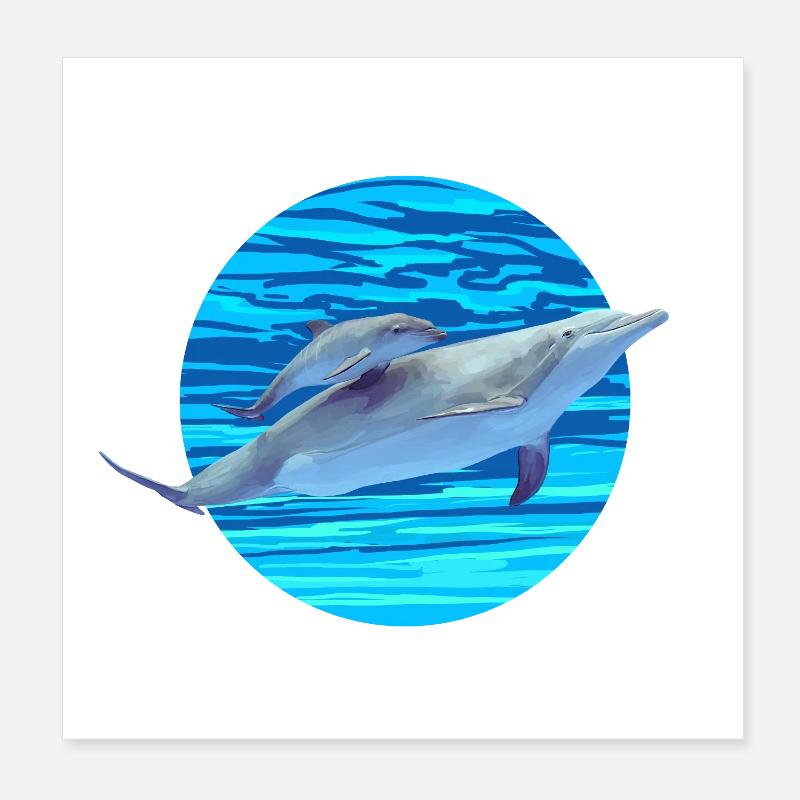 Dauphin Poster 20 x 20 cm